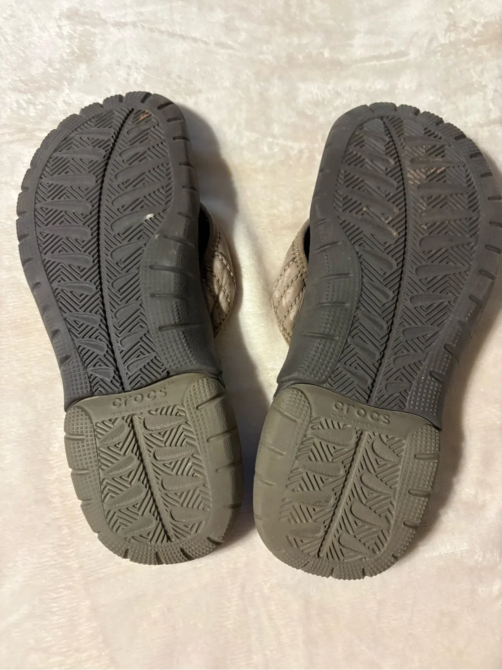 CROCS Men's Taupe Brown Sport Flip Sandals